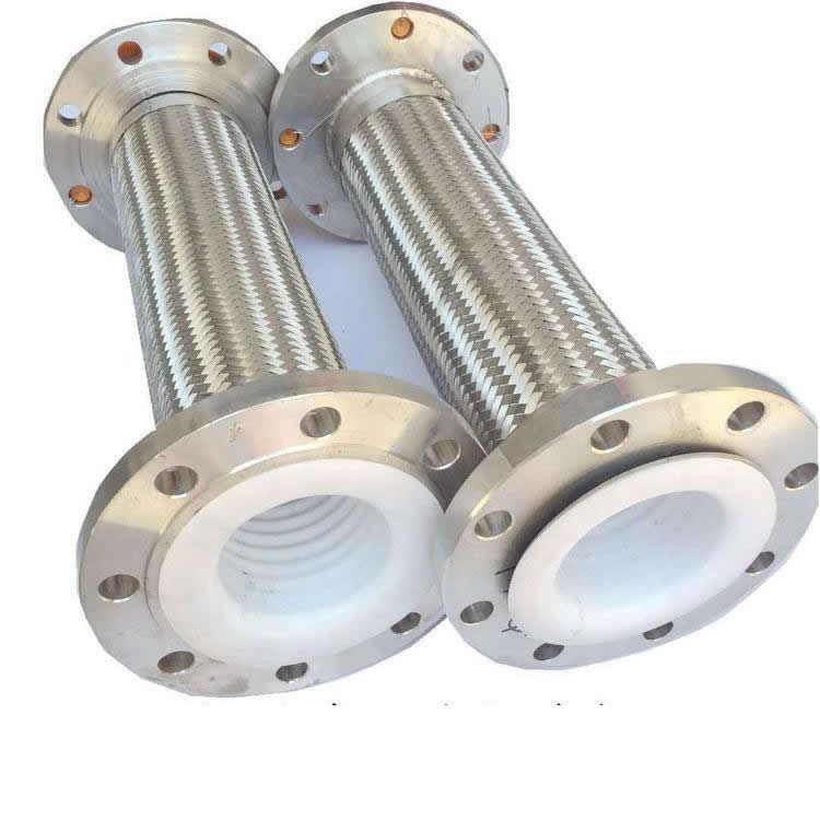 PTFE bellows lined with PTFE metal hose Flanged stainless steel metal bellows