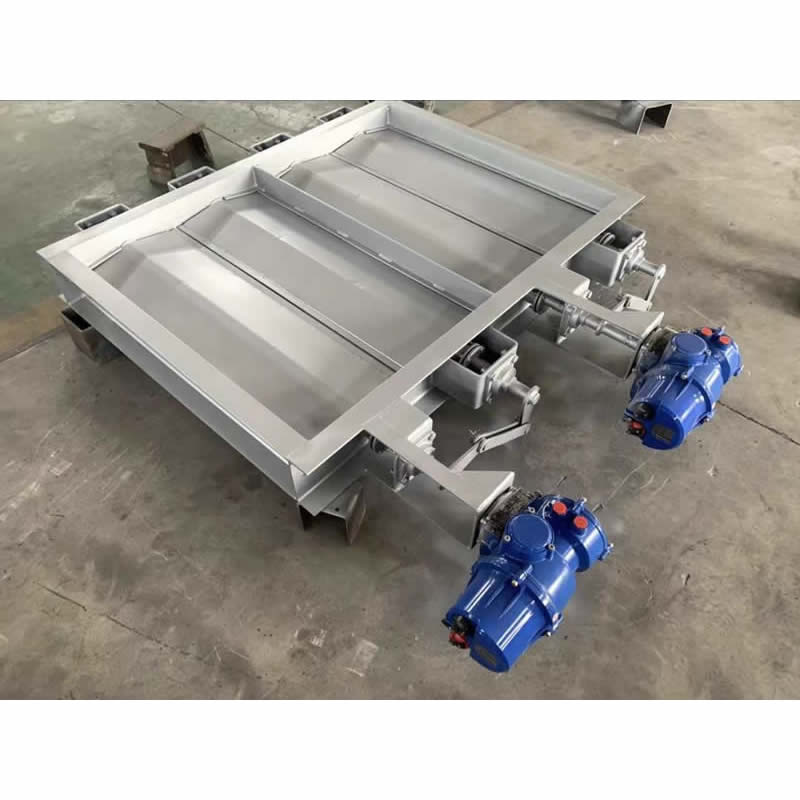 Electric rectangular double-axis square damper