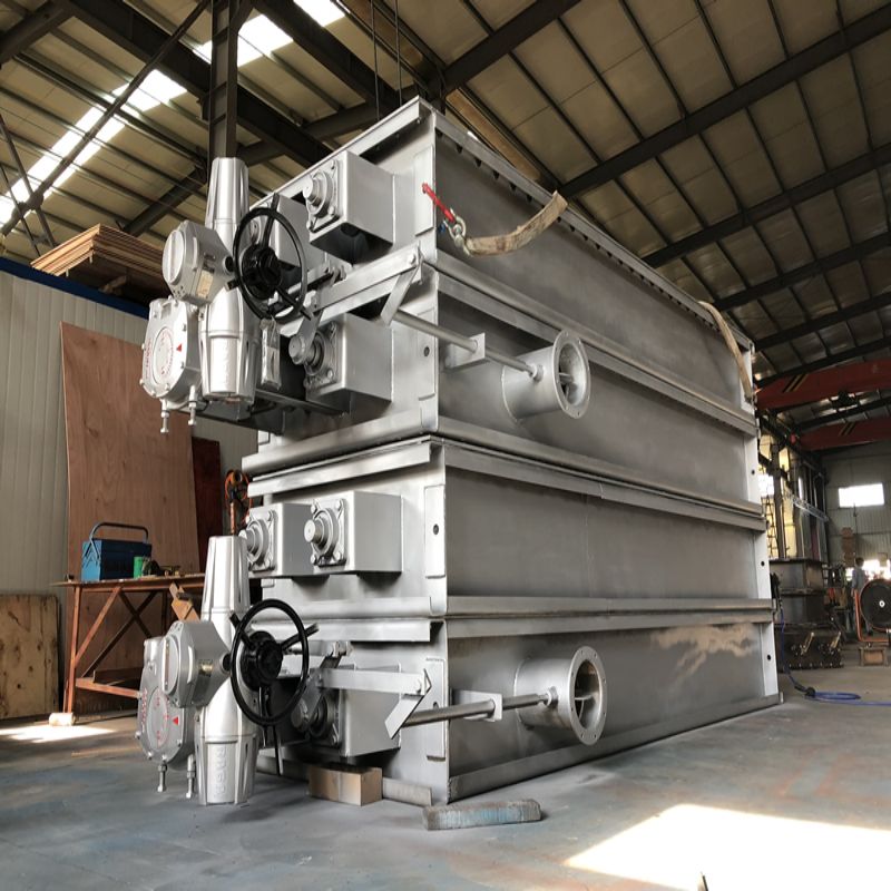 Flue gas desulfurization baffle door