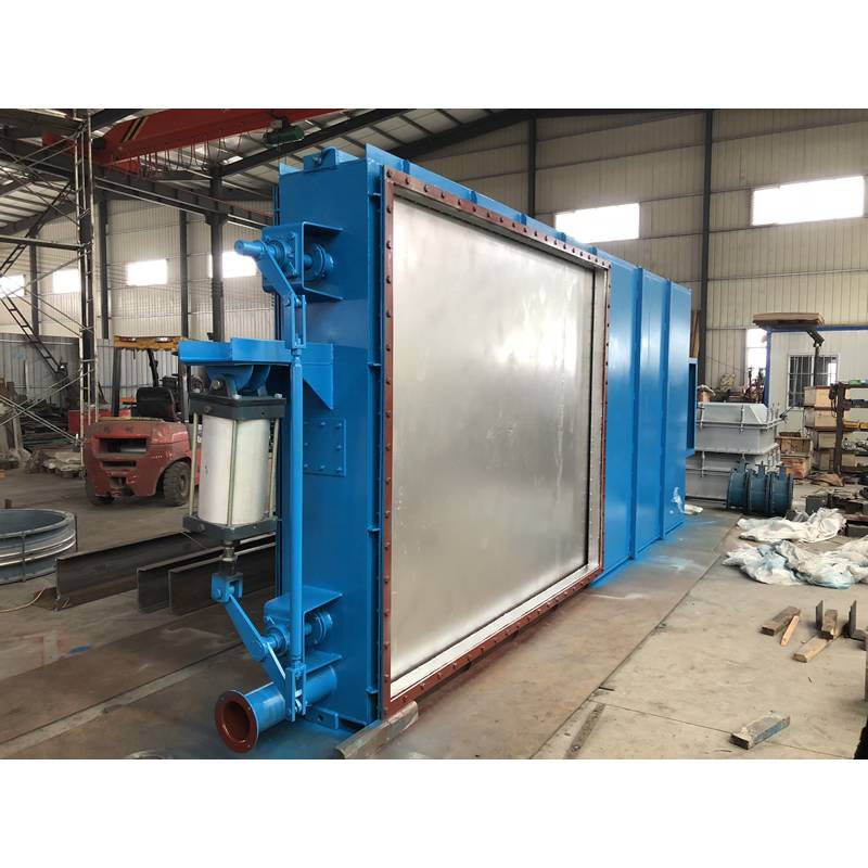 Pneumatic locking isolation door